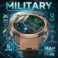 2026 Military Satellite Offline Map GPS Smart Watch Men 1.43''AMOLED Bluetooth Call Compass 5ATM Waterproof 170+Sport Smartwatch