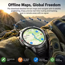 2026 Military Satellite Offline Map GPS Smart Watch Men 1.43''AMOLED Bluetooth Call Compass 5ATM Waterproof 170+Sport Smartwatch