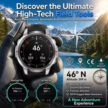 2026 Military Satellite Offline Map GPS Smart Watch Men 1.43''AMOLED Bluetooth Call Compass 5ATM Waterproof 170+Sport Smartwatch
